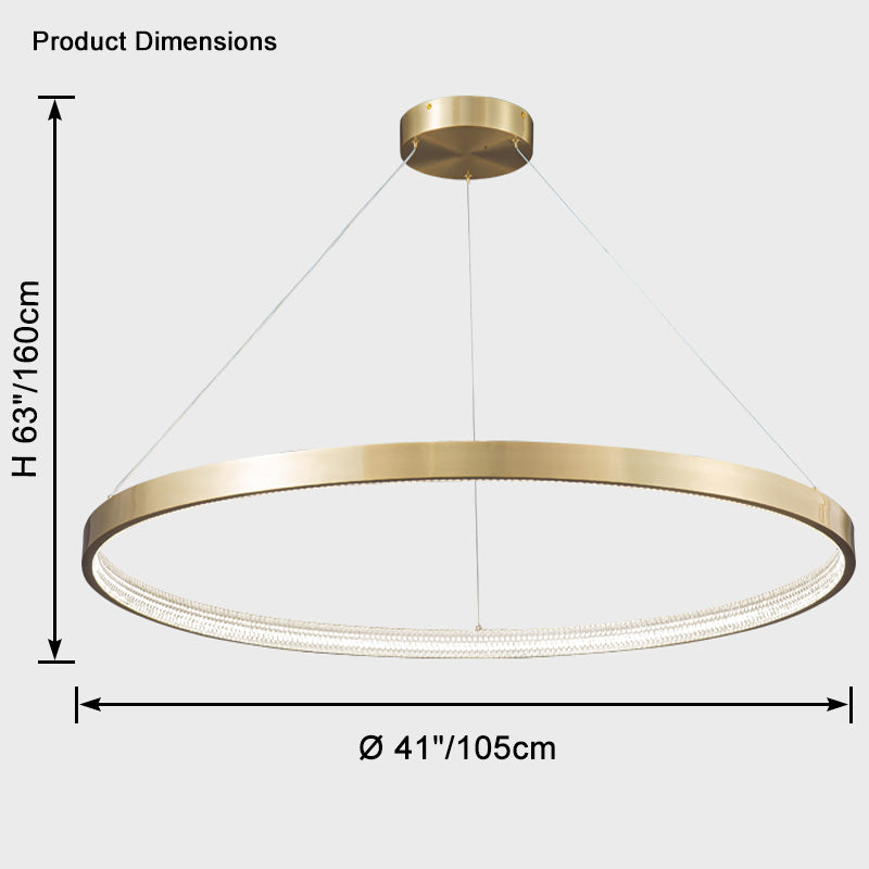 WOMO LED Kronleuchter Ring aus Messing-WM2357