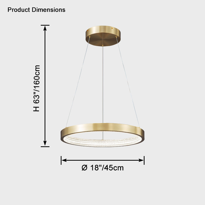 WOMO LED Kronleuchter Ring aus Messing-WM2357