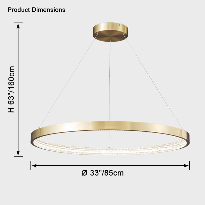 WOMO LED Kronleuchter Ring aus Messing-WM2357