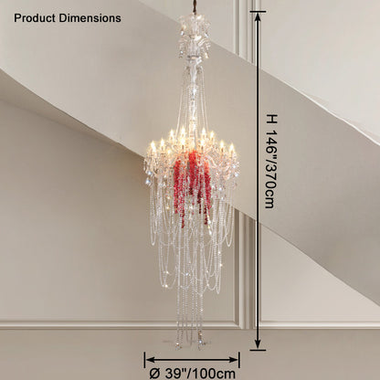 WOMO Long Candelabra Crystal Chandelier-WM2375