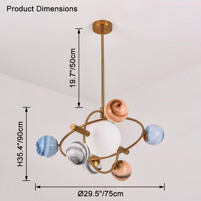 WOMO Planet Glas Kronleuchter – WM2385