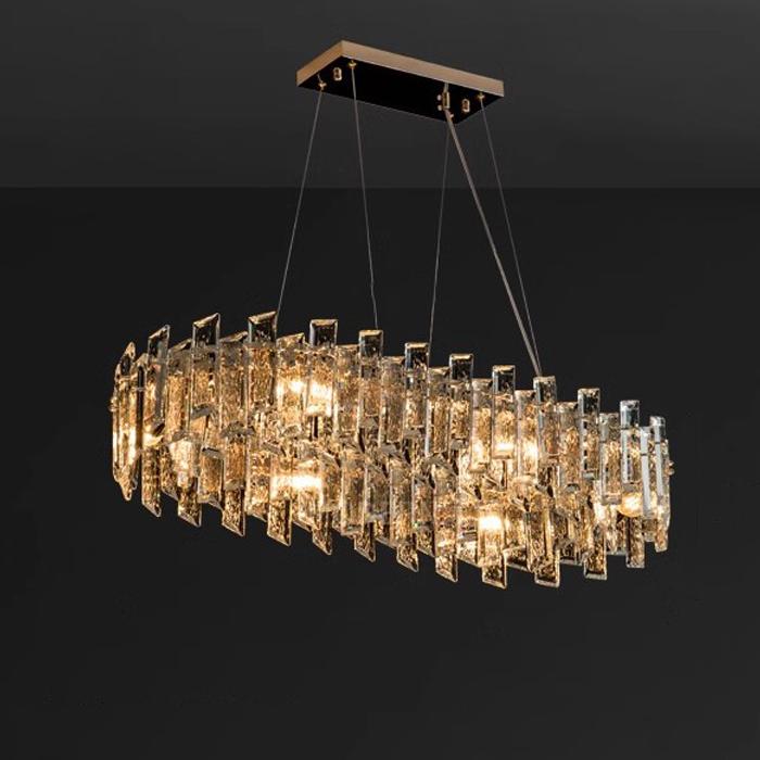 WOMO Gold Kristall Langes Oval Kronleuchter – WM2403