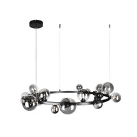 WOMO Salon Lustre Noir Rond Boules de Verre-WM2292