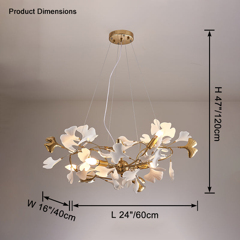 WOMO Design Chandelier White Gold Porcelain-WM2411