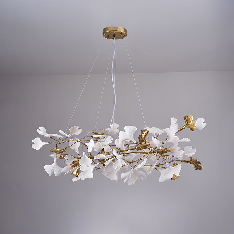 WOMO Design Chandelier White Gold Porcelain-WM2411