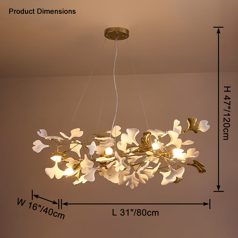 WOMO Design Chandelier White Gold Porcelain-WM2411