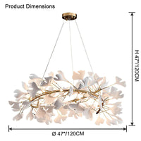 WOMO Design Chandelier White Gold Porcelain-WM2416