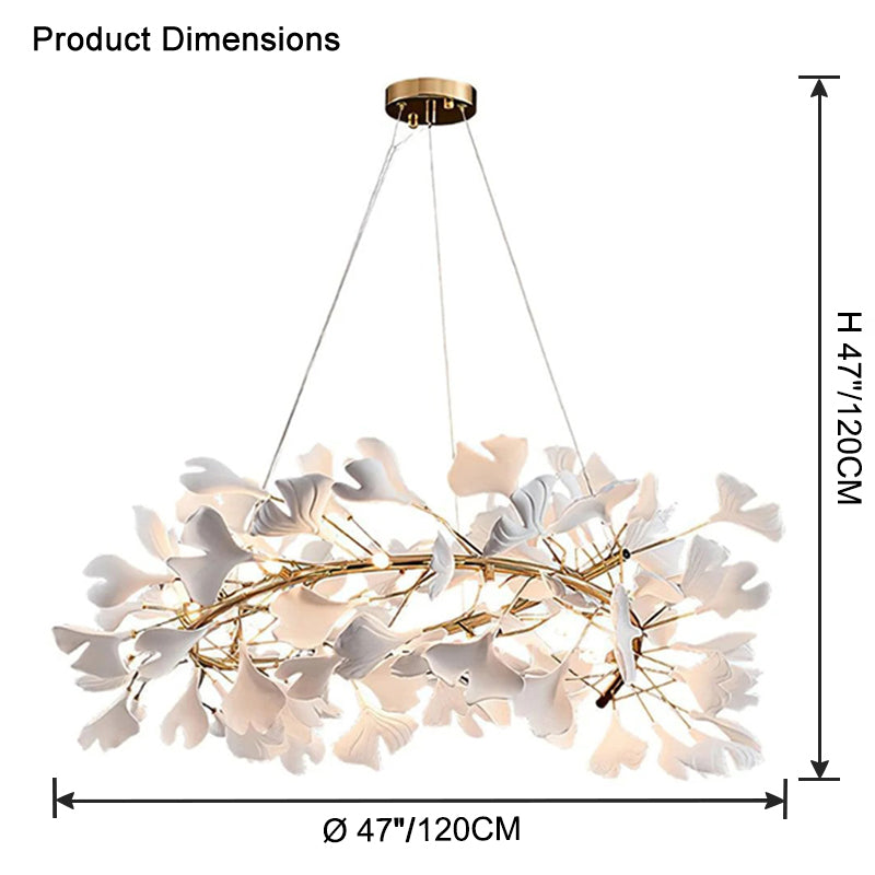 WOMO Design Kronleuchter Weiß gold aus Porzellan-WM2416
