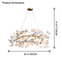 WOMO Design Chandelier White Gold Porcelain-WM2416