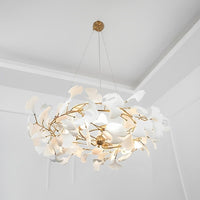WOMO Round Chandelier White Gold Porcelain-WM2418