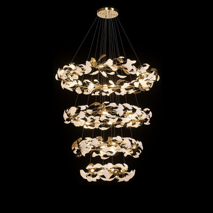 WOMO Circular Tiered Gingko Chandelier-WM2427