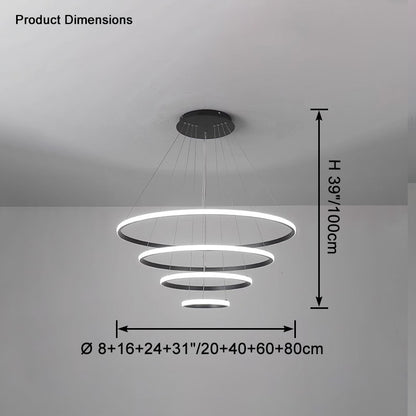 WOMO Tiered Circular Led Chandelier-WM2458
