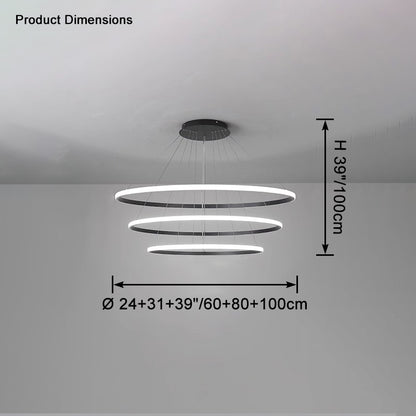 WOMO Tiered Circular Led Chandelier-WM2458