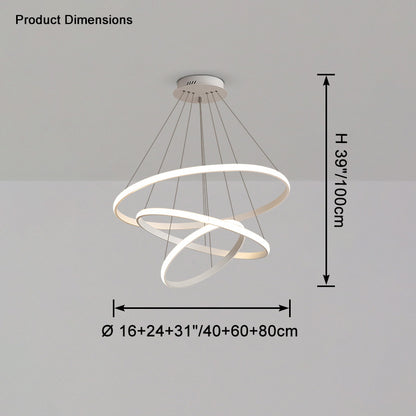 WOMO Tiered Circular Led Chandelier-WM2458