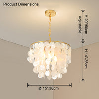 WOMO Capiz Round Chandelier-WM2474