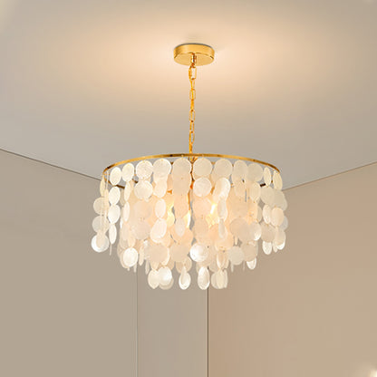 WOMO Capiz Round Chandelier-WM2474