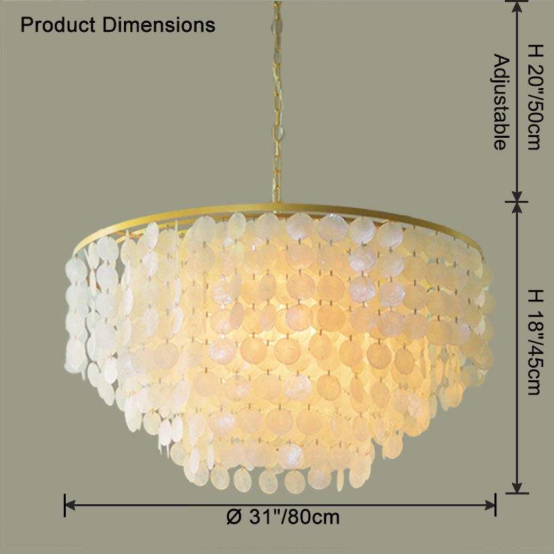 WOMO Capiz Round Chandelier-WM2474