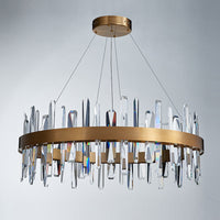 WOMO Lustre Rond Doré avec Cristaux-WM2485a