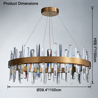 WOMO Lustre Rond Doré avec Cristaux-WM2485a