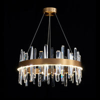WOMO Lustre Rond Doré avec Cristaux-WM2485a
