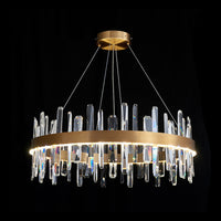 WOMO Lustre Rond Doré avec Cristaux-WM2485a