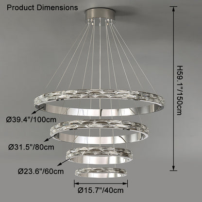WOMO Tiered Circular Led Crystal Chandelier-WM2491b