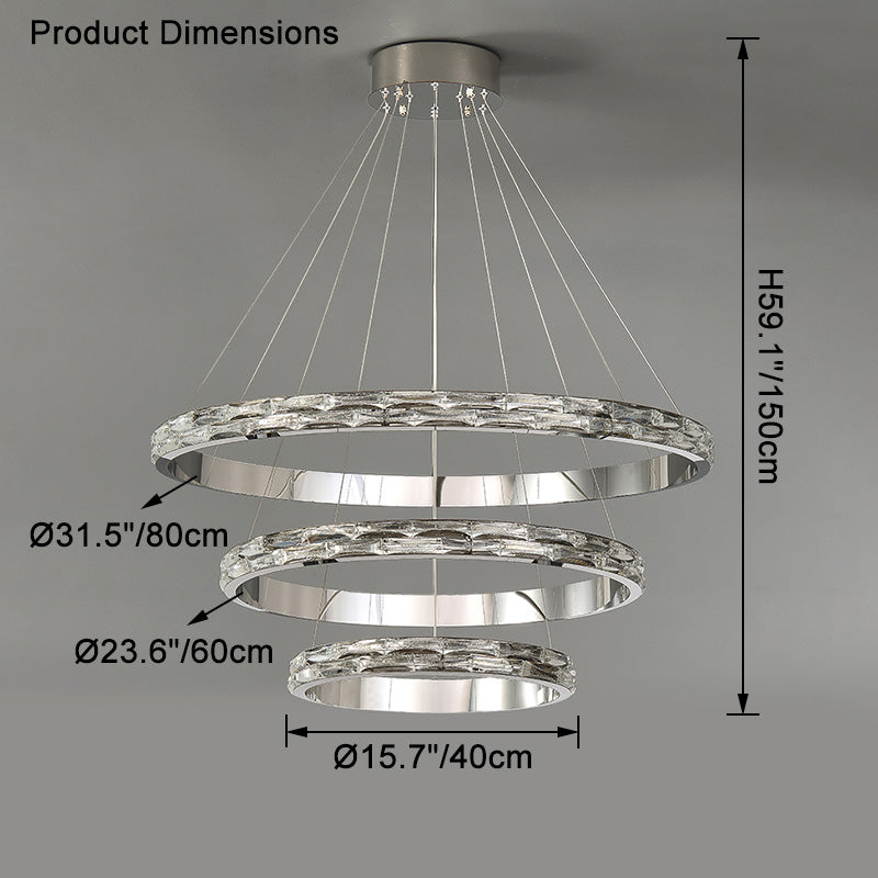 WOMO Tiered Circular Led Crystal Chandelier-WM2491b