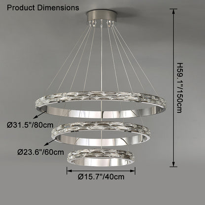 WOMO Tiered Circular Led Crystal Chandelier-WM2491b