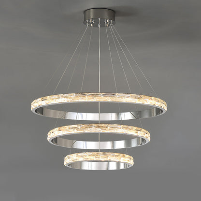 WOMO Tiered Circular Led Crystal Chandelier-WM2491b