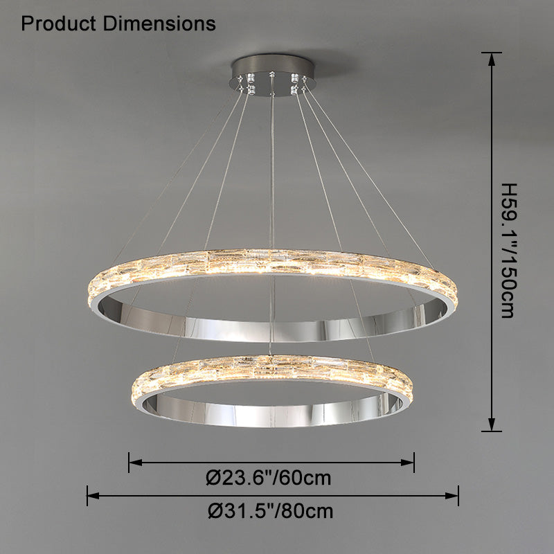 WOMO Tiered Circular Led Crystal Chandelier-WM2491b