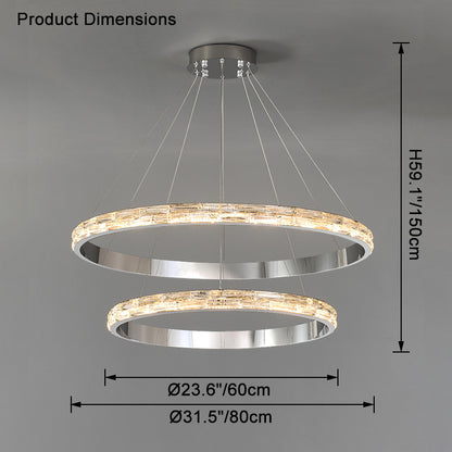 WOMO Tiered Circular Led Crystal Chandelier-WM2491b
