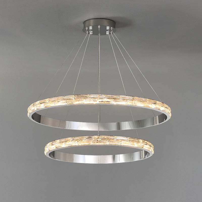 WOMO Tiered Circular Led Crystal Chandelier-WM2491b