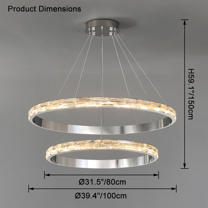WOMO Tiered Circular Led Crystal Chandelier-WM2491b