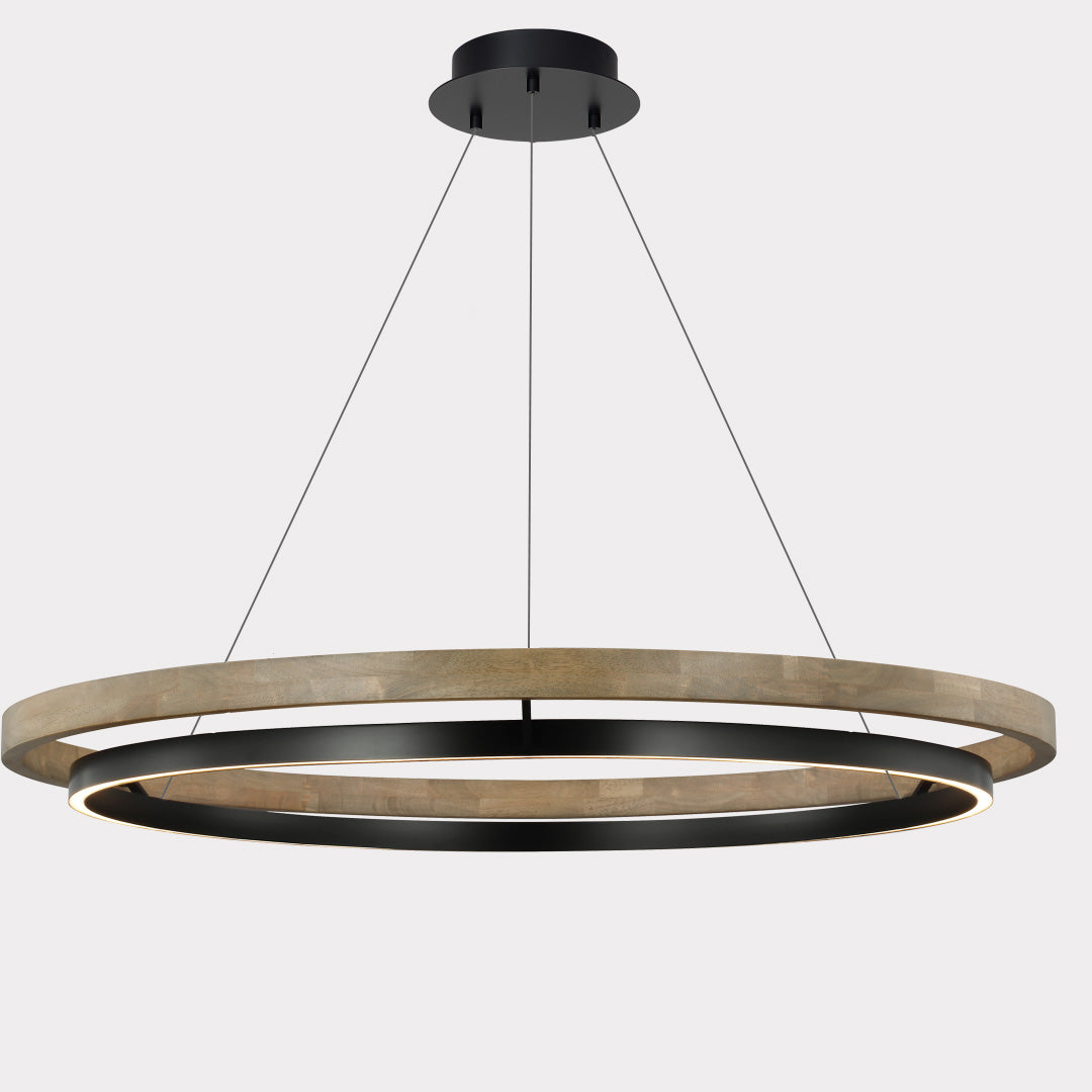 WOMO LED Kronleuchter Ring Esstisch Holz Landhaus Modern-WM2492