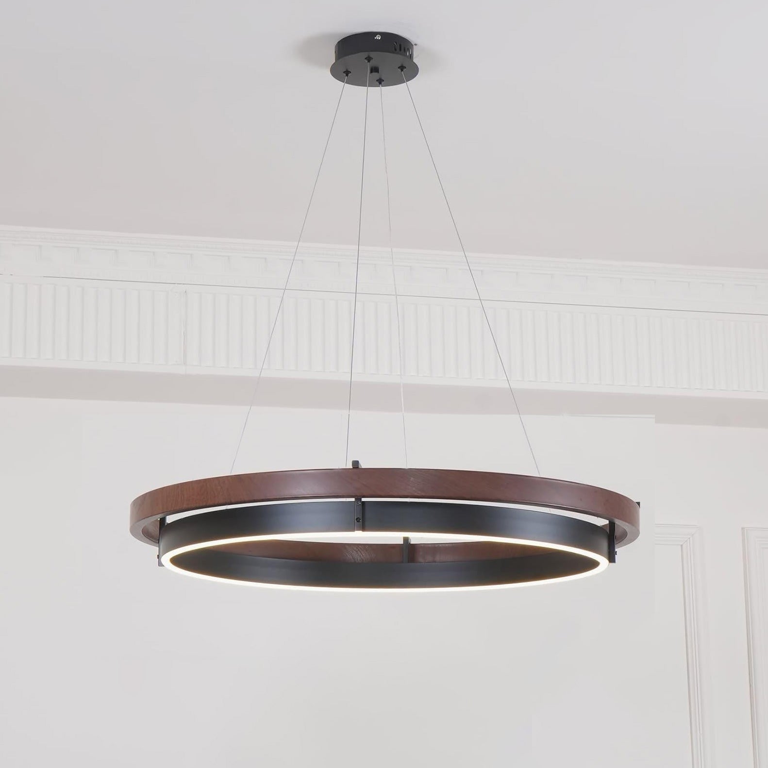 WOMO LED Kronleuchter Ring Esstisch Holz Landhaus Modern-WM2492