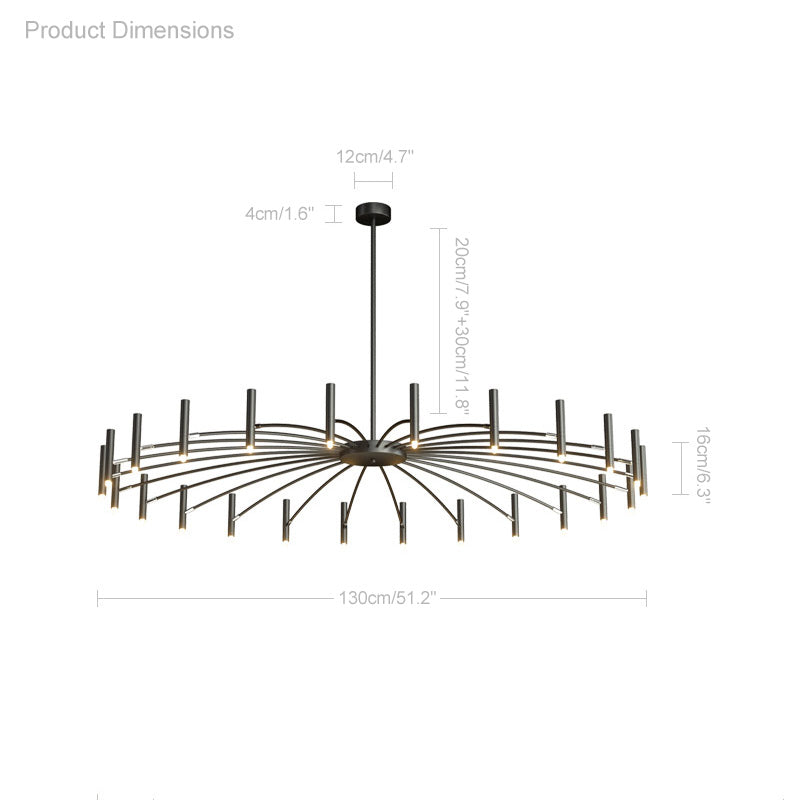 WOMO LED Kerzen Kronleuchter Breit modern-WM2038