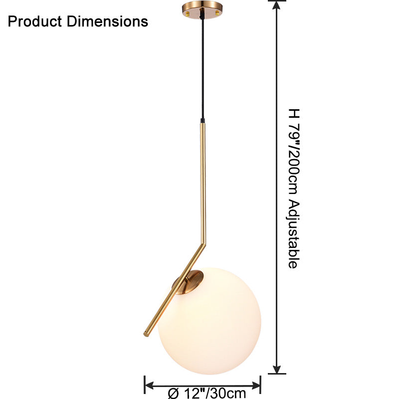 WOMO Milchglas-Kugel-Pendelleuchte-WM2507