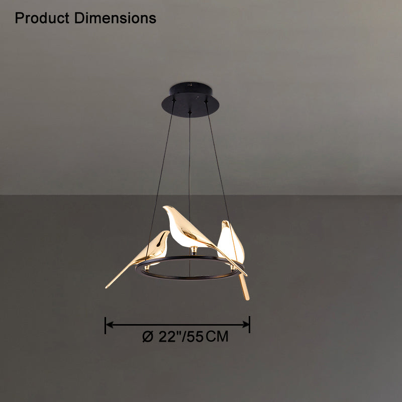 WOMO Gold Bird Kronleuchter Wohnzimmer-WM2512d