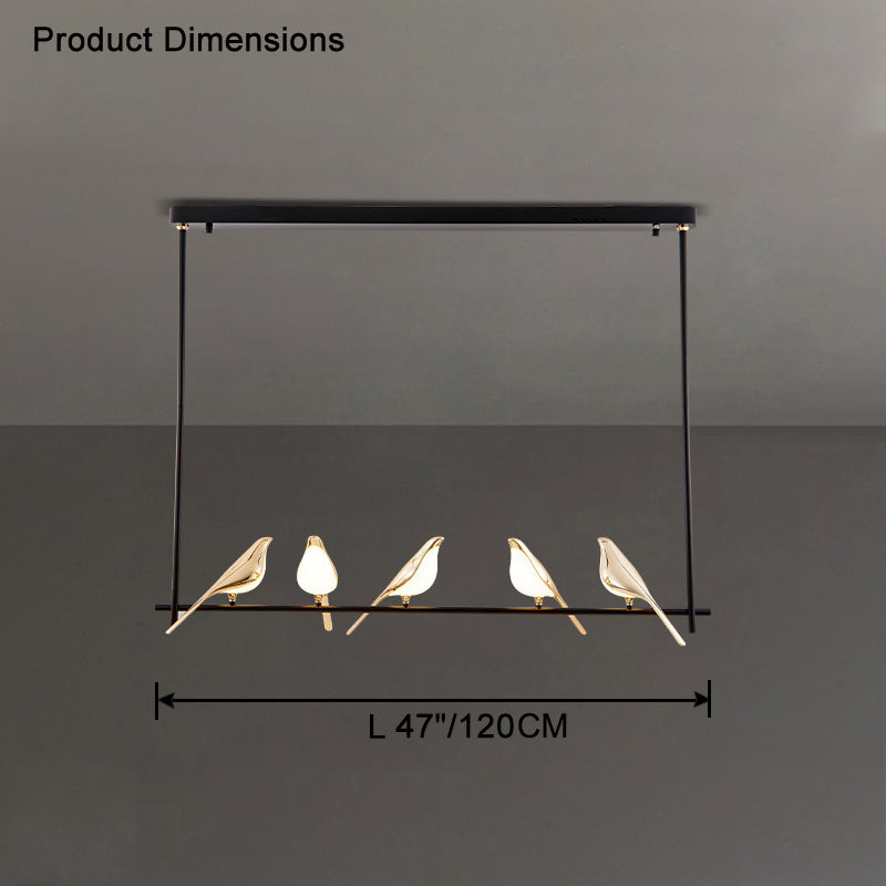 WOMO Gold Vogel Linearkronleuchter – WM2512b