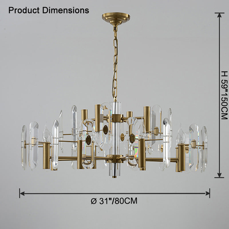 WOMO Gold Candle Crystal Chandelier-WM2518