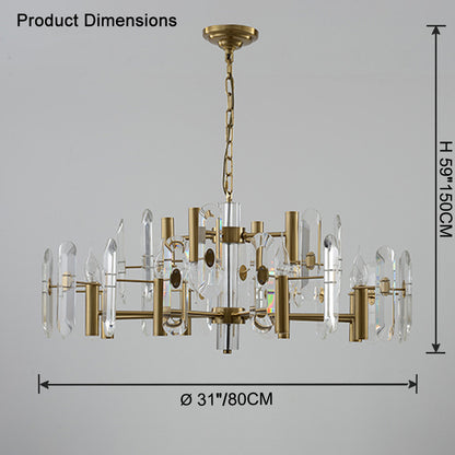 WOMO Gold Candle Crystal Chandelier-WM2518