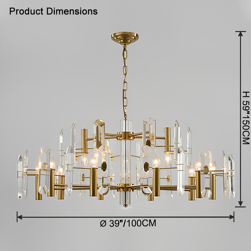 WOMO Gold Candle Crystal Chandelier-WM2518