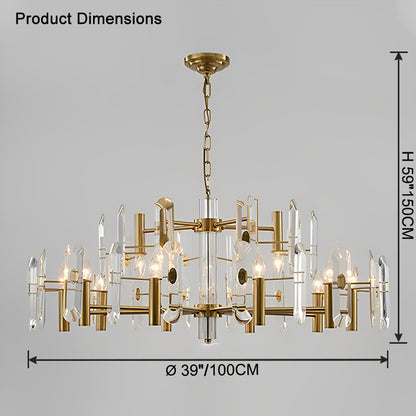 WOMO Gold Candle Crystal Chandelier-WM2518