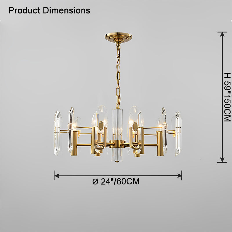 WOMO Gold Candle Crystal Chandelier-WM2518