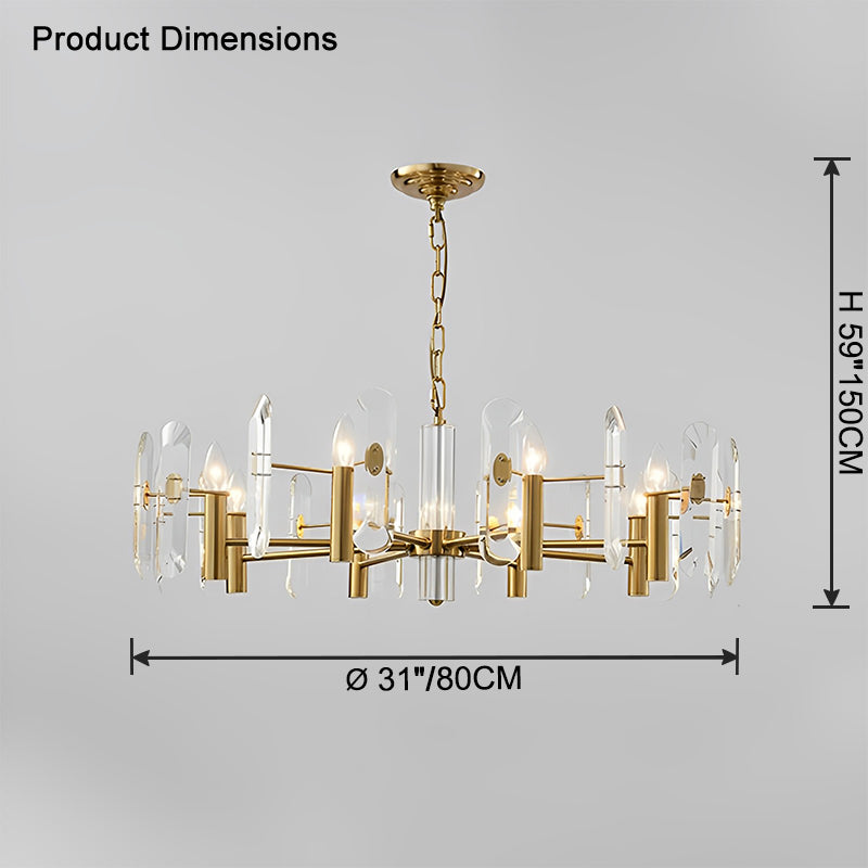 WOMO Gold Candle Crystal Chandelier-WM2518