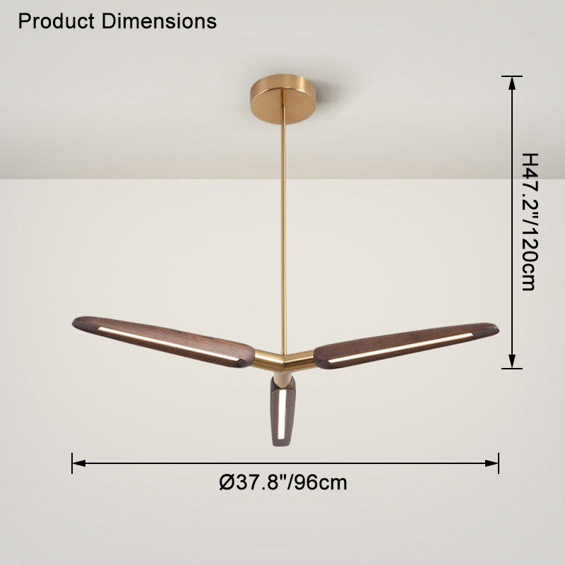 WOMO 3/5 Light Wood Pendant Light-WM2524