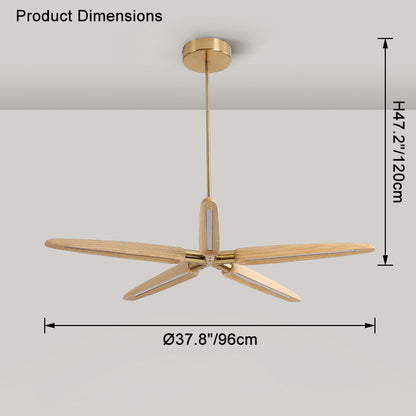 WOMO 3/5 Light Wood Pendant Light-WM2524
