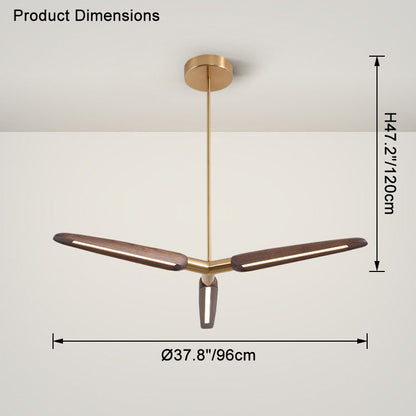 WOMO 3/5 Light Wood Pendant Light-WM2524