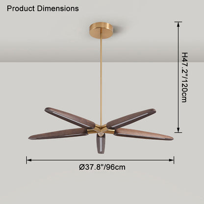 WOMO 3/5 Light Wood Pendant Light-WM2524