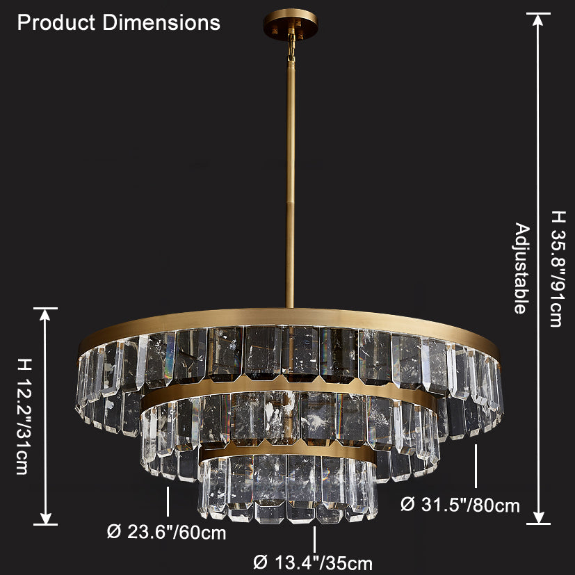 WOMO Tiered Gold Crystal Chandelier-WM2539